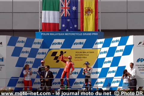 Casey Stoner 1er, Marco Melandri 2ème et Dani Pedrosa 3ème - Grand Prix Moto de Malaisie 2007 : le tour par tour sur Moto-Net.Com