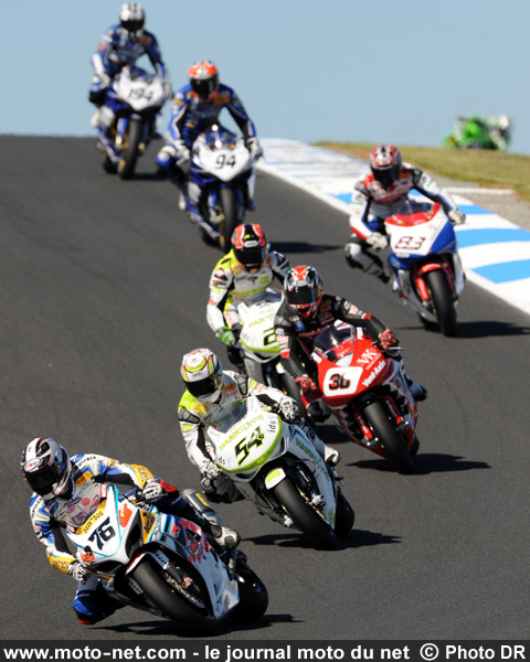 Neukirchner, Sofuoglu, Lavilla, Kiyonari, Holland, David Checa, Sébastien Gimbert et Tamada - Doublé du Duc d'Australie