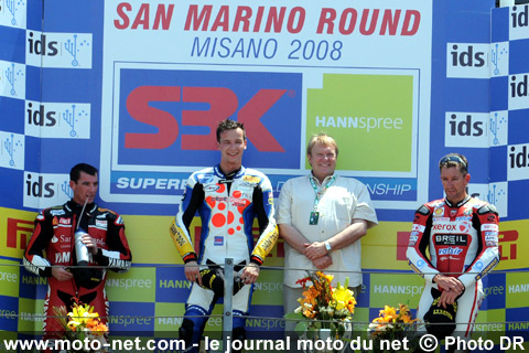 Max Neukirchner 1er, Troy Corser 2ème et Troy Bayliss 3ème - Mondial Superbike Saint-Marin 2008 : Un partout pour l'Allemagne, l'Espagne... et l'Australie !