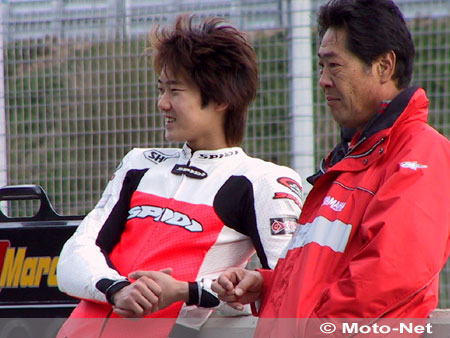 Norick Abe lors des essais officiels Yamaha, l'an dernier, à Jerez de la Frontera