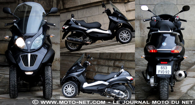 Essai comparatif Peugeot 125 BlackSat Executive vs Piaggio MP3 400 LT : le bonheur sans le permis moto !