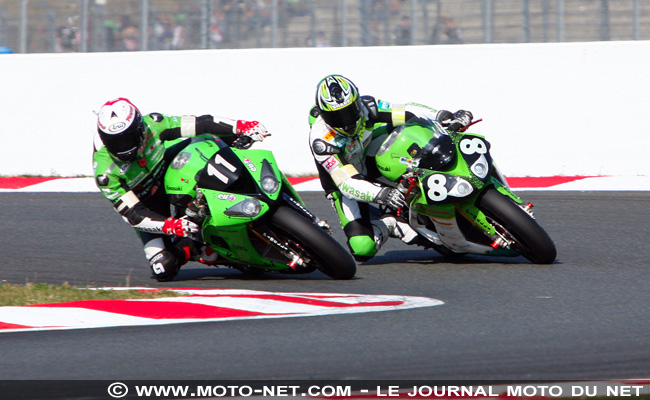 Duo de Kawasaki : n°11 GSR et n°8 Bolliger