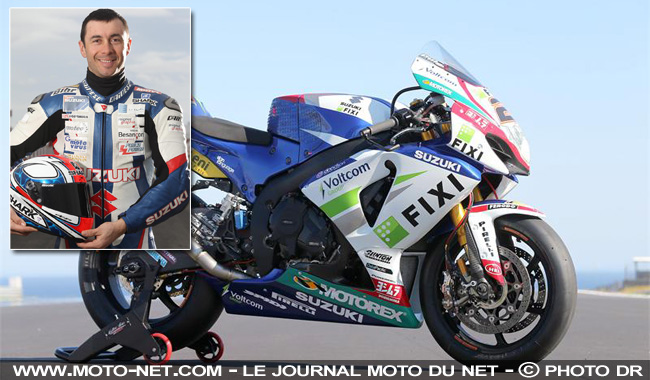 Vincent Philippe sur la Suzuki officielle de WSBK à Magny-Cours