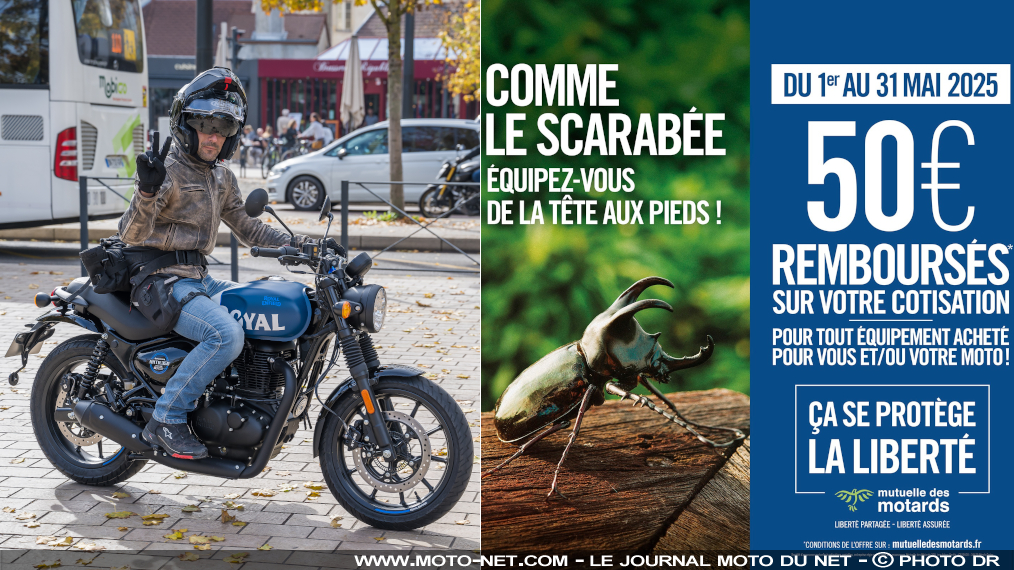 La Mutuelle des Motards rembourse 50 euros sur l'équipement 