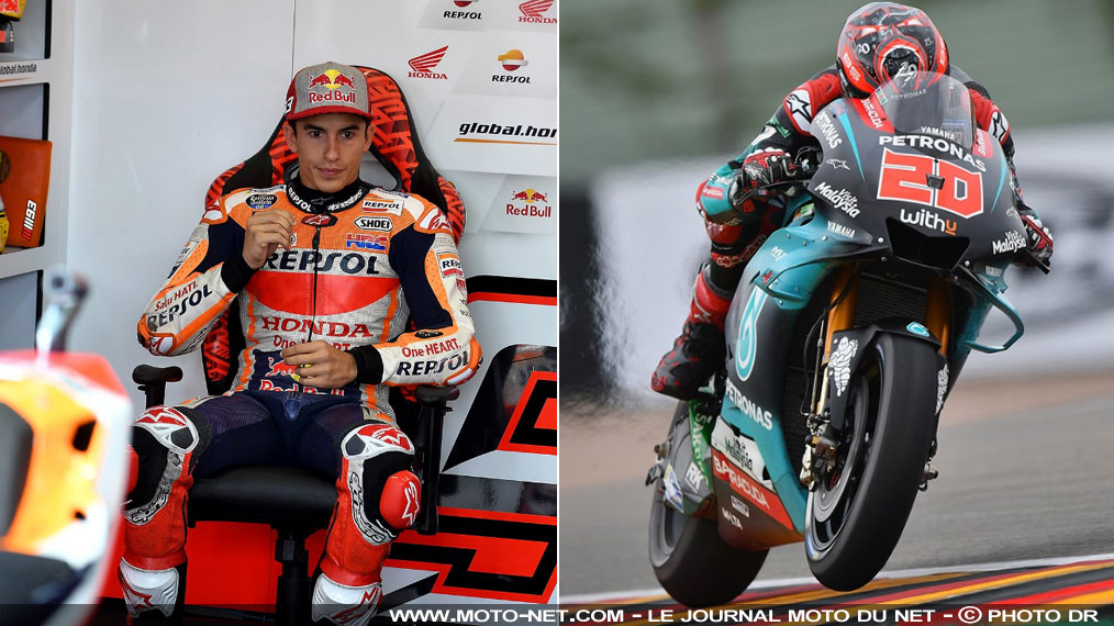 GP d'Allemagne : Marquez mène les essais FP3 et félicite Quartararo, qui se disloque l'épaule !