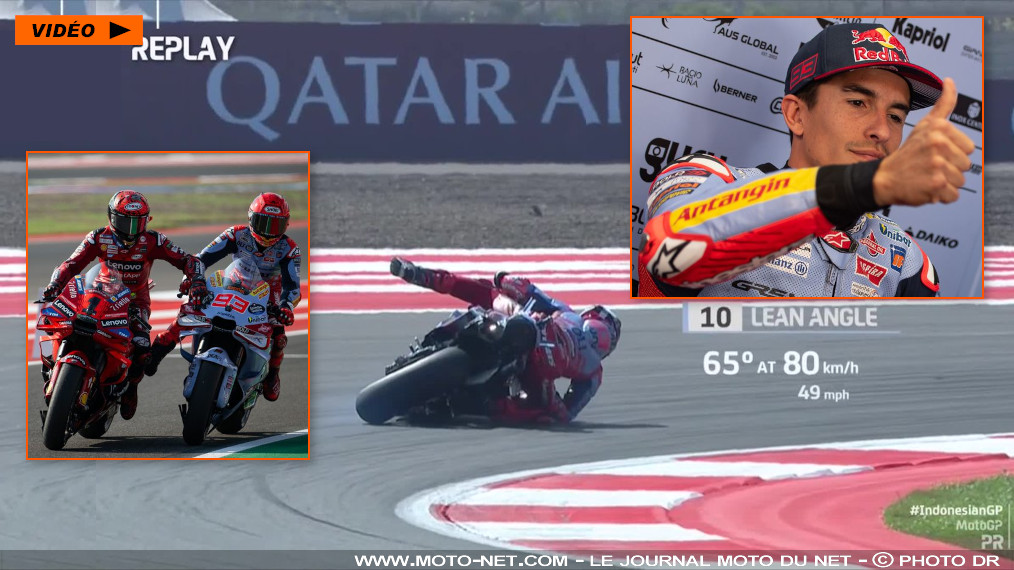 À Mandalika, Marc Marquez joue le gros bras… droit de Bagnaia !