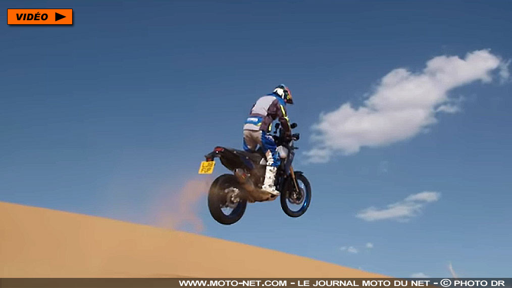 Stéphane Peterhansel et le prototype Yamaha Ténéré 700 au Maroc