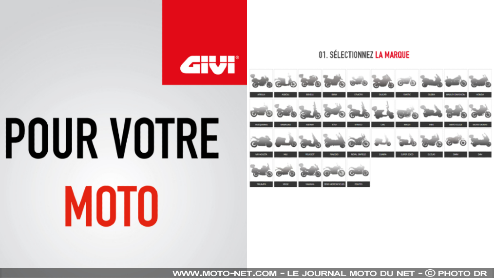 Tous les équipements pour votre moto sur le site Givi