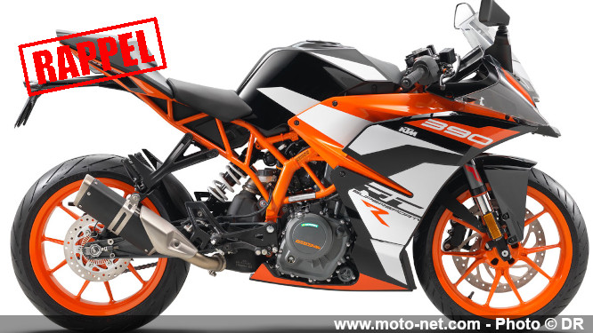 KTM rappelle ses petites sportives RC 390 R de 2018