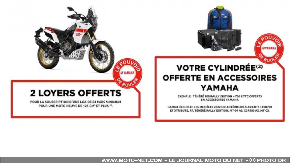 Yamaha offre des mensualités et des accessoires